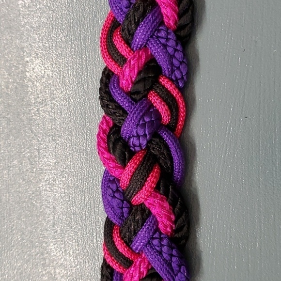 Rope belt by Talbotts. Pink, purple and black. Stretch. - Picture 4 of 8